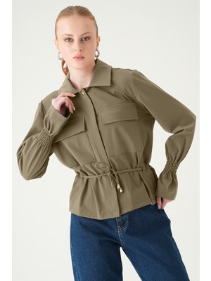 Rays Koyu Vizon Kol Lastikli Düğmeli Ceket 251856