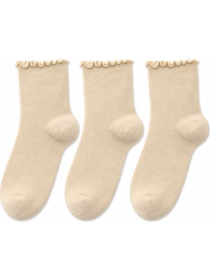 QUALITY WALKING 3’lü Kadın Bambu Dikişsiz Bilek Üstü Çorap Desenli Günlük Konfor Terletmeyen