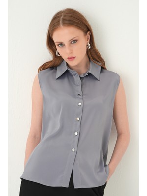 Rays Gri Sıfır Kol Gömlek 241190