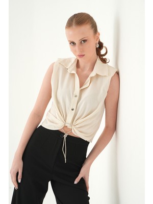 Rays Bej Sıfır Kol Bağlamalı Gömlek 251166