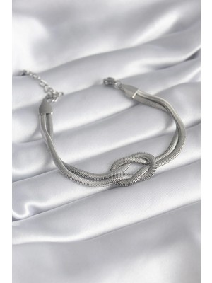 Inure Jewelry 316L Çelik Çelik Gold Renk İtalyan Zincir Düğüm Model Kadın Bileklik