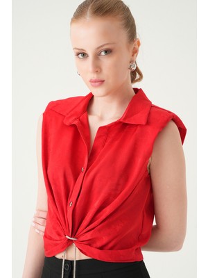 Rays Kırmızı Sıfır Kol Bağlamalı Gömlek 251166