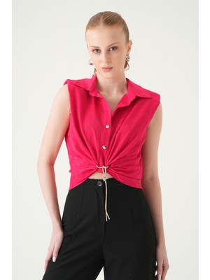 Rays Fuşya Sıfır Kol Bağlamalı Gömlek 251166