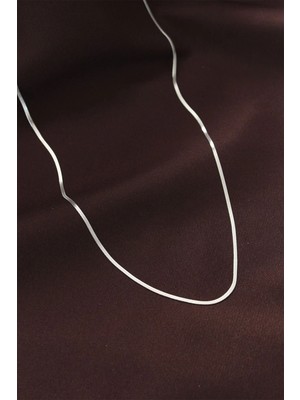 Inure Jewelry Çelik Gümüş Renk 60 cm İnce İtalyan Zincir Kolye