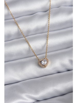 Inure Jewelry 316L Çelik Zincir Gold Renk Charm Kadın Kolye