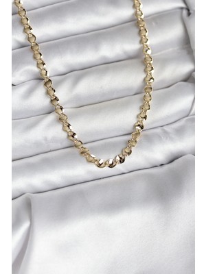 Inure Jewelry 14K Gold Renk Kaplama Zincir Model CM Kadın Kolye