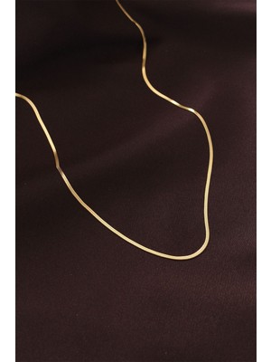 Inure Jewelry Çelik Gold Renk 60 cm İnce İtalyan Zincir Kolye
