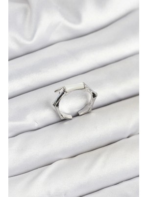 Inure Jewelry Pirinç Gümüş Renk Kemik Model Kadın Yüzük