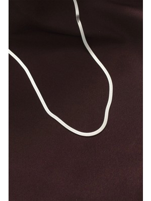 Inure Jewelry 316L Çelik Gümüş Renk 60 cm İtalyan Zincir Kolye