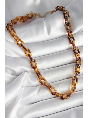 Inure Jewelry Leopar Desenli Mika Zincir Kadın Kolye