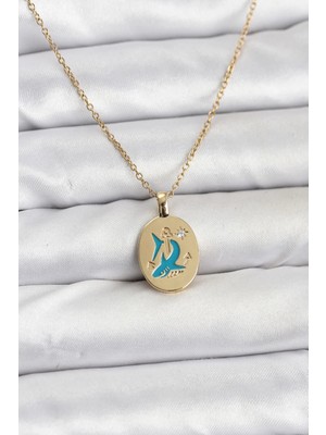 Inure Jewelry 316L Çelik Zincir Gold Renk Shark Figür Kadın Kolye