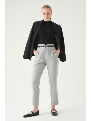 Rays Gri Bel V Kesim Kemerli Pantolon 8404A