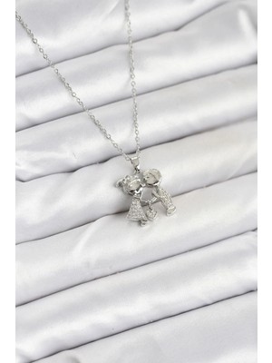 Inure Jewelry 316L Çelik Zincir Gümüş Renk Erkek Kız Model Kadın Kolye