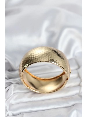 Inure Jewelry Pirinç Gold Renk Bombeli Vintage Kadın Bileklik