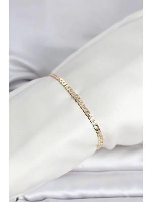 Inure Jewelry CM 14K Gold Renk Zincirli Model Kadın Bileklik