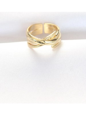 Inure Jewelry Kalın Gold Renk Ayarlanabilir Yüzük
