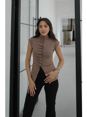 Havoş Vizon Marian Sıfır Kol Kazak