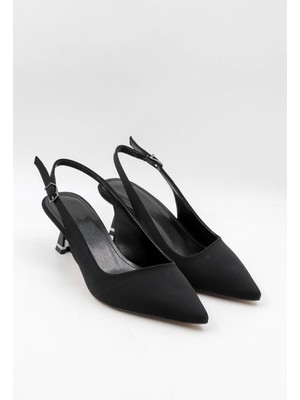 Park Moda Kadın Arkası Açık Nubuk Topuklu Ayakkabı Pm 559 - K30