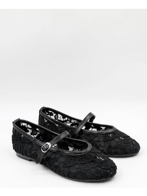 Park Moda Kadın Dantel Detaylı Babet Pm 567 - K216