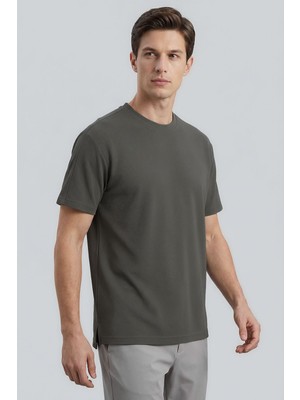Haki Rahat Form Esnek Nefes Alabilir Erkek T-Shirt - 88495