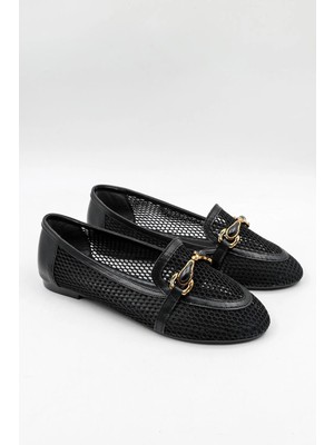 Park Moda Kadın Toka Detaylı Fileli Babet Pm 567 - K214