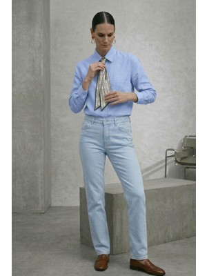 Shopping Shop Fular Aksesuarlı Gömlek Mavı