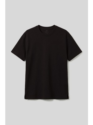 Kahverengi Rahat Form Esnek Nefes Alabilir Erkek T-Shirt - 88495
