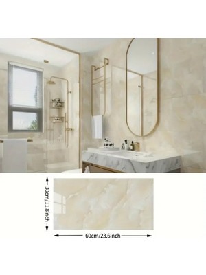 MiraLive Sarı Mermer Desenli Alüminyum Plastik Duvar Sticker