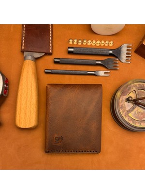 Bi Deri Bideri Dıdyma Hakiki Deri Mıknatıslı Cüzdan Kahverengi