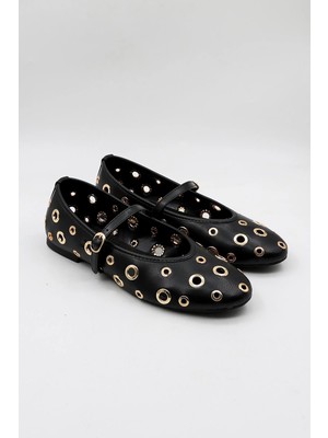 Park Moda Babet Ayakkabı PM567 Siyah Cilt