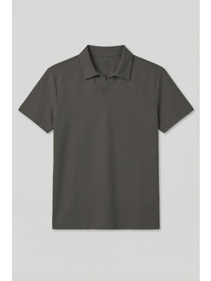 Haki Rahat Form Yumuşak Dokulu Polo Yaka Erkek T-Shirt - 88496
