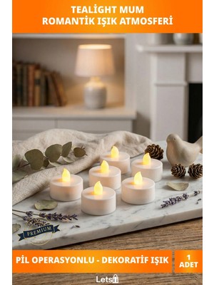Letsii Pilli LED Tealight Mum 3.5 cm Dekoratif Aydınlatma