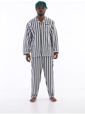 Toyigoo Ieg™ Kocabey 4007 Uzun Kol Çizgili Gaffur Erkek Pijama Takım