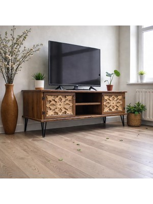 Boz Yapı Dekorasyon WoodNEW %100 Doğalahşap Tv Ünitesi 119*35*44
