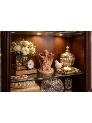 Dekoratif Melek Biblo 10.5 cm – Konsol, Vitrin ve Sehpa Için Şık Dekor Objesi