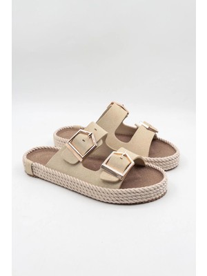 Park Moda Kadın Çift Tokalı Günlük Terlik Pm 46 - K01