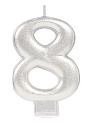 MiraLive 8 Rakamı Mum Gümüş Renk