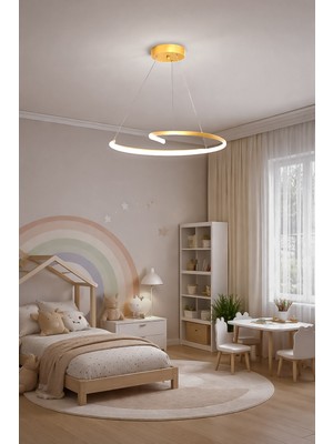 Aura Modern Tasarım Enerji Tasarruflu Dekoratif LED Avize(Beyaz Işık)Oturma Odası Mutfak Çocuk Odası