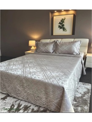 D'niss Home Sarmaşık 3 Parça Çift Kişilik Şönil Pike Takımı Bej