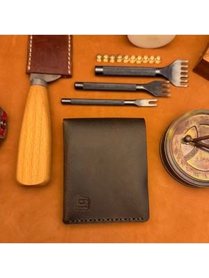 Bi Deri Bideri Dıdyma Hakiki Deri Mıknatıslı Cüzdan Haki