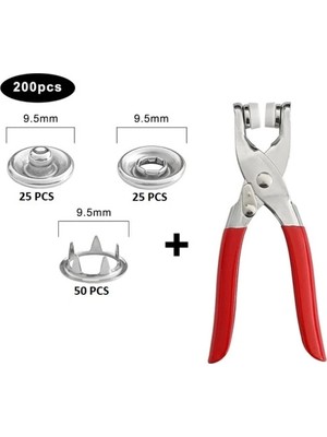 MiraLive Metal Çıtçıt Pensesi ve Düğme Seti