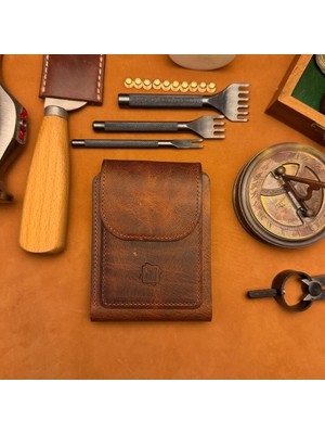 Bi Deri Bideri Mıletos Hakiki Deri Mandallı Cüzdan Kahverengi