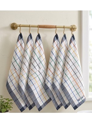 Vivesta Home %100 Pamuk Kurulama Bezi 6'lı Set 45×65 cm – Emici, Yıkanabilir, Renkli Desenli