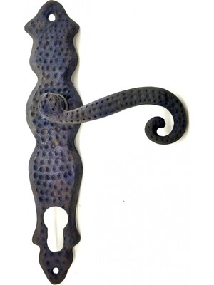 MiraLive Eco Lounge Antika Tarz Dekoratif Pirinç Ferforje Oda Kapı Kolu - 210X43 Mm, Oksit