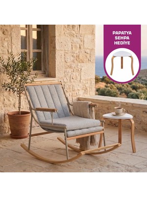 Vilinze Bal Ahşap-Metal Teddy Sallanan Sandalye Tv Koltuğu