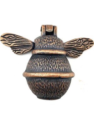 MiraLive Eco Lounge Antika Tarz Dekoratif Pirinç Arı Kapı Tokmağı, Taktak - Küçük, 123X150MM, Antik