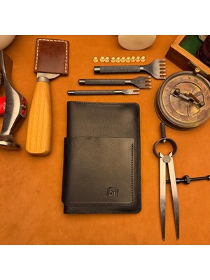 Bi Deri Bideri Ani Hakiki Deri Passport Cüzdan Kılıf Antrasit