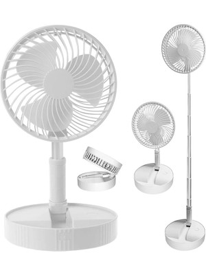 MiraLive Teleskopik Fan Vantilatör 4 Modlu Şarjlı Katlanabilir Yükseltilebilir Taşınabilir Serinletici