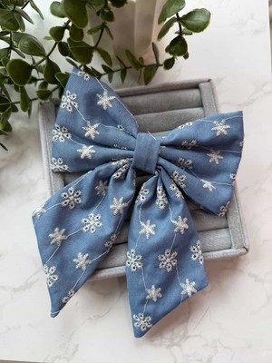 Cicis Accessories Kot Kumaş Işlemeli Fiyonk Toka