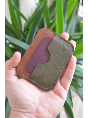 Oh Deer Leather Hakiki Deri Kartlık Unisex – Ince Minimal Cüzdan, 5 Bölmeli Yatay Tasarım, Şık ve Dayanıklı (8X10,5 Cm) Çokrenkli